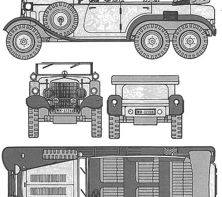 Mercedes-Benz G4-W31 tank - drawings, dimensions, pictures