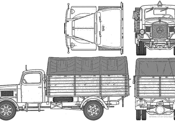 Mercedes Benz L3000 tank - drawings, dimensions, pictures