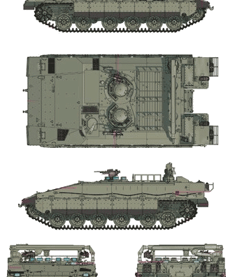 Merkava ARV tank - drawings, dimensions, figures