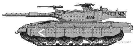 Merkava III tank - drawings, dimensions, figures