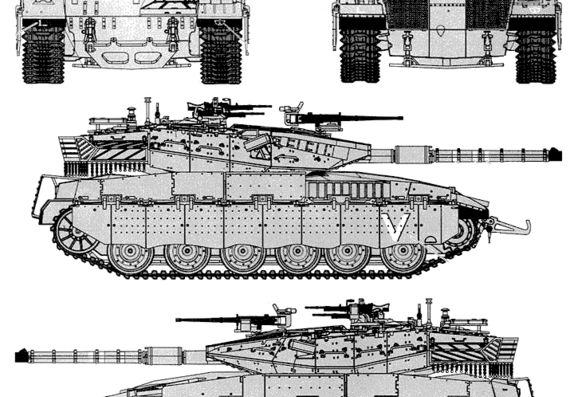 Танк Merkava Mk.IID - чертежи, габариты, рисунки