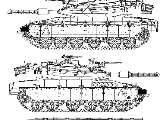 Танк Merkava Mk.IV LIC - чертежи, габариты, рисунки