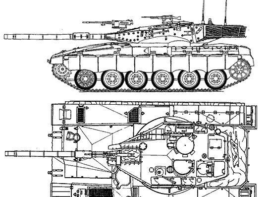 Танк Merkava Mk. II - чертежи, габариты, рисунки