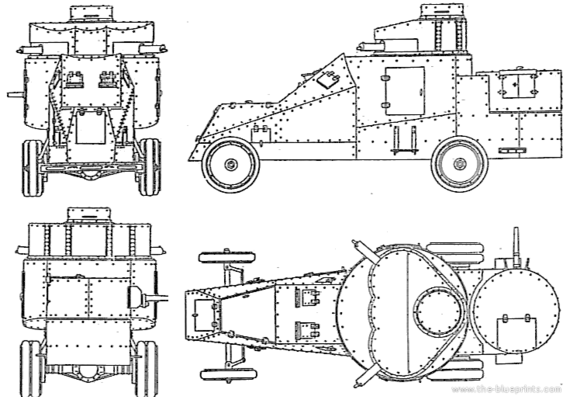 Танк Mgebrov White Armoured Car - чертежи, габариты, рисунки