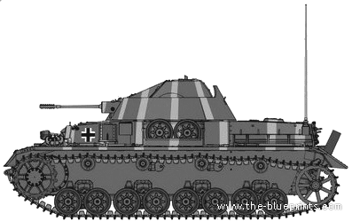 Tank Mk.103 Zwilling Flakpanzer IV Kugelblitz - drawings, dimensions, pictures