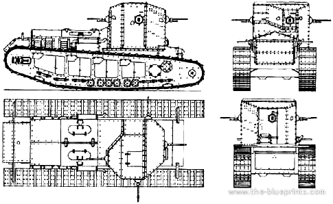Tank Mk.A Whippet - drawings, dimensions, figures