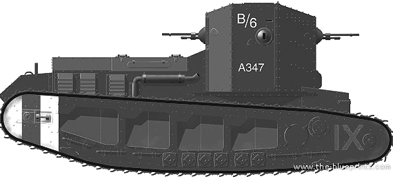 Tank Mk.A Whippet (1917) - drawings, dimensions, pictures