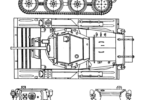Танк Mk.VII Tetrach - чертежи, габариты, рисунки