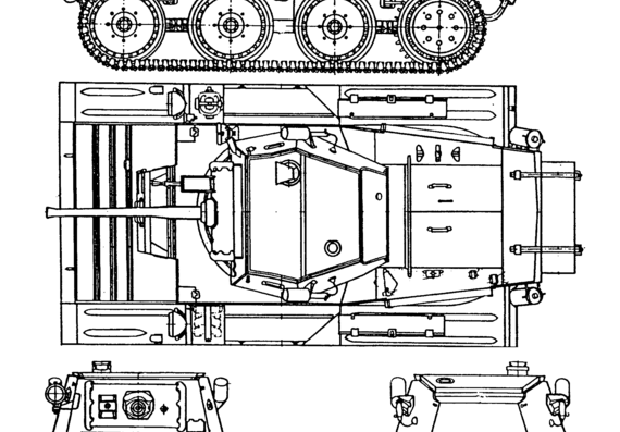 Танк Mk.VII Tetrarch - чертежи, габариты, рисунки
