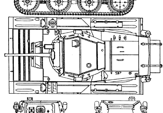 Tank Mk. VII Tetrarch - drawings, dimensions, figures