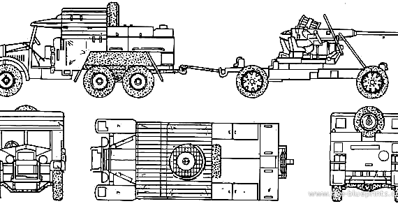 Tank Morris CD-SW 30cwt 6x4 + Bofors 40mm - drawings, dimensions, figures