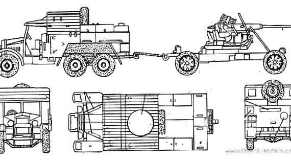 Tank Morris Comercial - Bofors 40mm Gun - drawings, dimensions, pictures