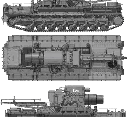 Tank Morser KARL- Geraet 040 - drawings, dimensions, figures