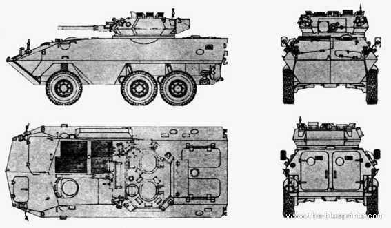 Tank Mowag Piranha - drawings, dimensions, pictures