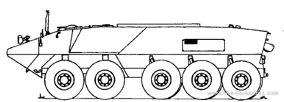 Tank Mowag Piranha III - drawings, dimensions, pictures