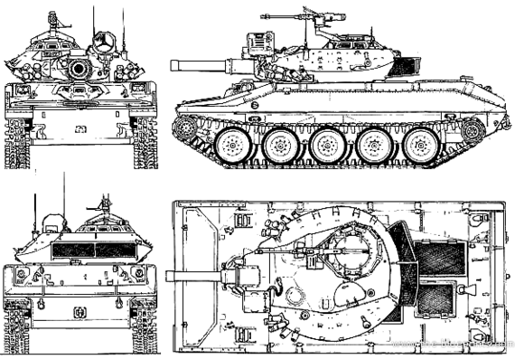 Tank NM551 Sheridan - drawings, dimensions, figures