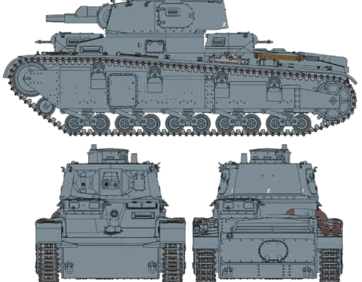 Tank Neubau-Fahrzeung Nr.3-5 - drawings, dimensions, figures
