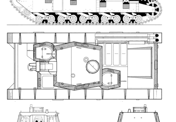 Tank Neubaufahrzeug Krupp Turret - drawings, dimensions, pictures