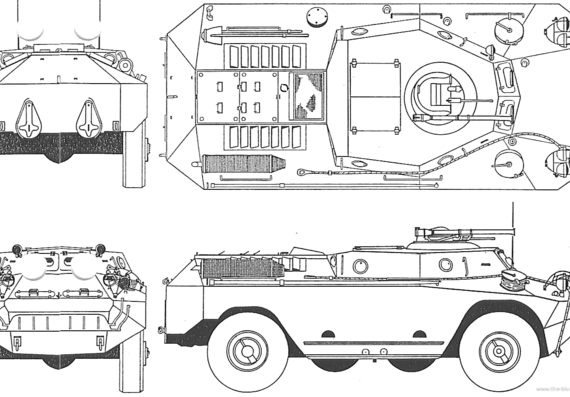 Танк OT-65A - чертежи, габариты, рисунки