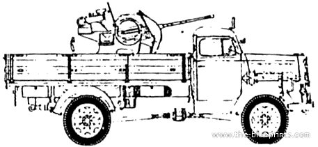 Tank Opel Blitz 4x4 Flak 38 - drawings, dimensions, figures