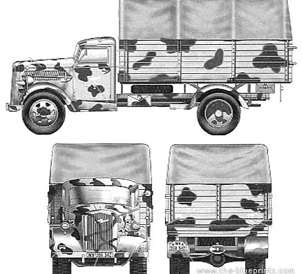 Танк Opel Blitz Kfz.305 3-ton 4x2 - чертежи, габариты, рисунки