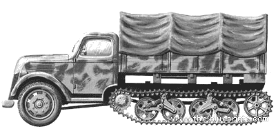 Tank Opel Maultier - drawings, dimensions, pictures