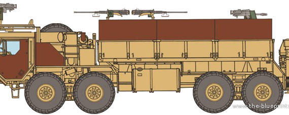 Танк Oshkosh HEMTT Gun Truck - чертежи, габариты, рисунки