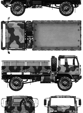 Tank Oshkosh M1078 Light Medium Tactical Vehicle LMTV - drawings, dimensions, figures