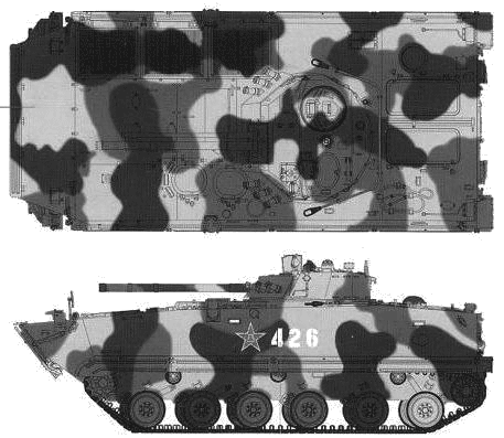 Танк PLA Chinese Army ZBD 04 IFV - чертежи, габариты, рисунки