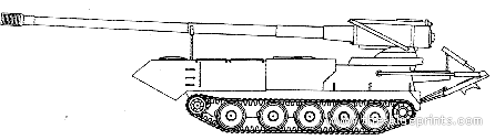 Танк PLA Type 54-1 122mm SPG - чертежи, габариты, рисунки