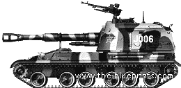 Танк PLA Type 83 152mm SPG - чертежи, габариты, рисунки