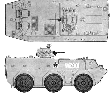 Tank PLA WZ901 - drawings, dimensions, figures