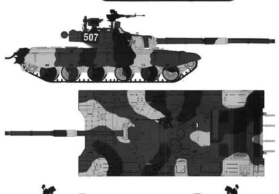 Tank PLA ZTZ99A - drawings, dimensions, figures