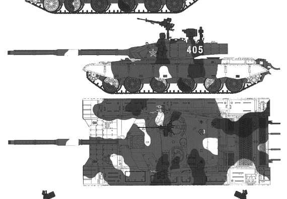 Tank PLA ZTZ99B - drawings, dimensions, figures