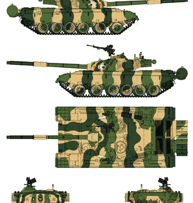Tank PLA ZTZ 96 - drawings, dimensions, figures