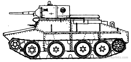 Танк PT-1 - чертежи, габариты, рисунки