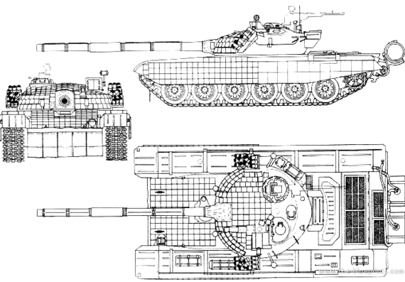 Танк PT-91 Twardy - чертежи, габариты, рисунки