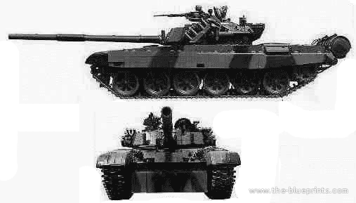 Танк PT-91 Twardy (T-72 Poland) - чертежи, габариты, рисунки