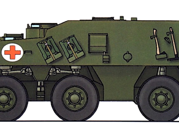 Tank Pandur 6x6 Ambulance - drawings, dimensions, figures