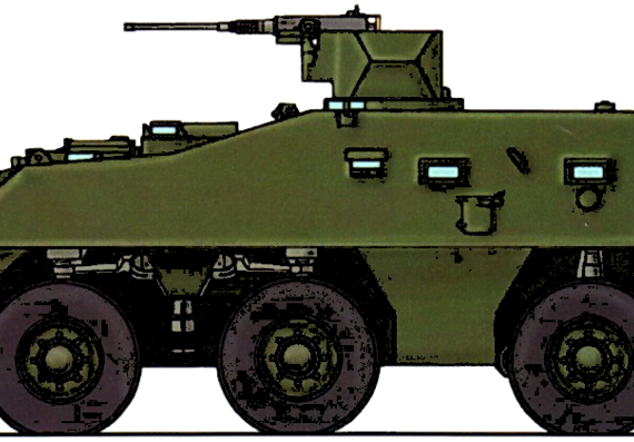 Tank Pandur 6x6 OT - drawings, dimensions, figures