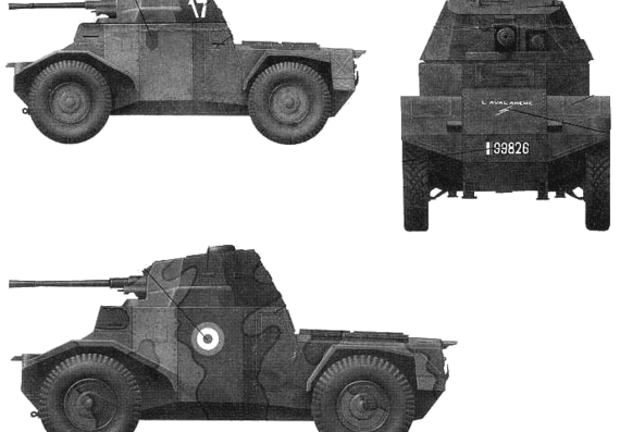 Panhard 178 tank - drawings, dimensions, pictures