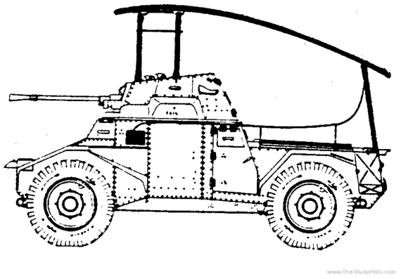 Танк Panhard 178 Armoured Car - чертежи, габариты, рисунки