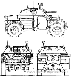 Танк Panhard AML-60 - чертежи, габариты, рисунки