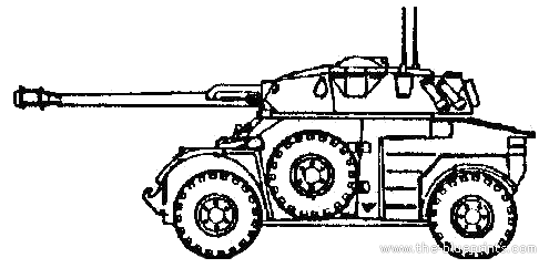 Танк Panhard AML-90 - чертежи, габариты, рисунки