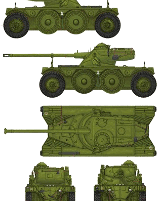 Танк Panhard EBR-10 - чертежи, габариты, рисунки