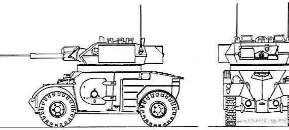 Panhard Rarden AML tank - drawings, dimensions, figures