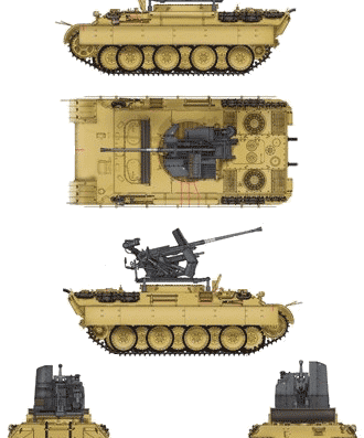 Танк Panther Ausf.D Flak Bergepanther - чертежи, габариты, рисунки