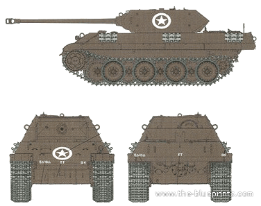 Panther Ersatz M10 tank - drawings, dimensions, figures