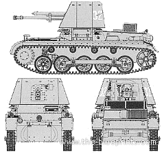 Panzerjager tank I 4.7cm - drawings, dimensions, figures