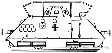 Panzerzug Kommandowagen tank - drawings, dimensions, pictures